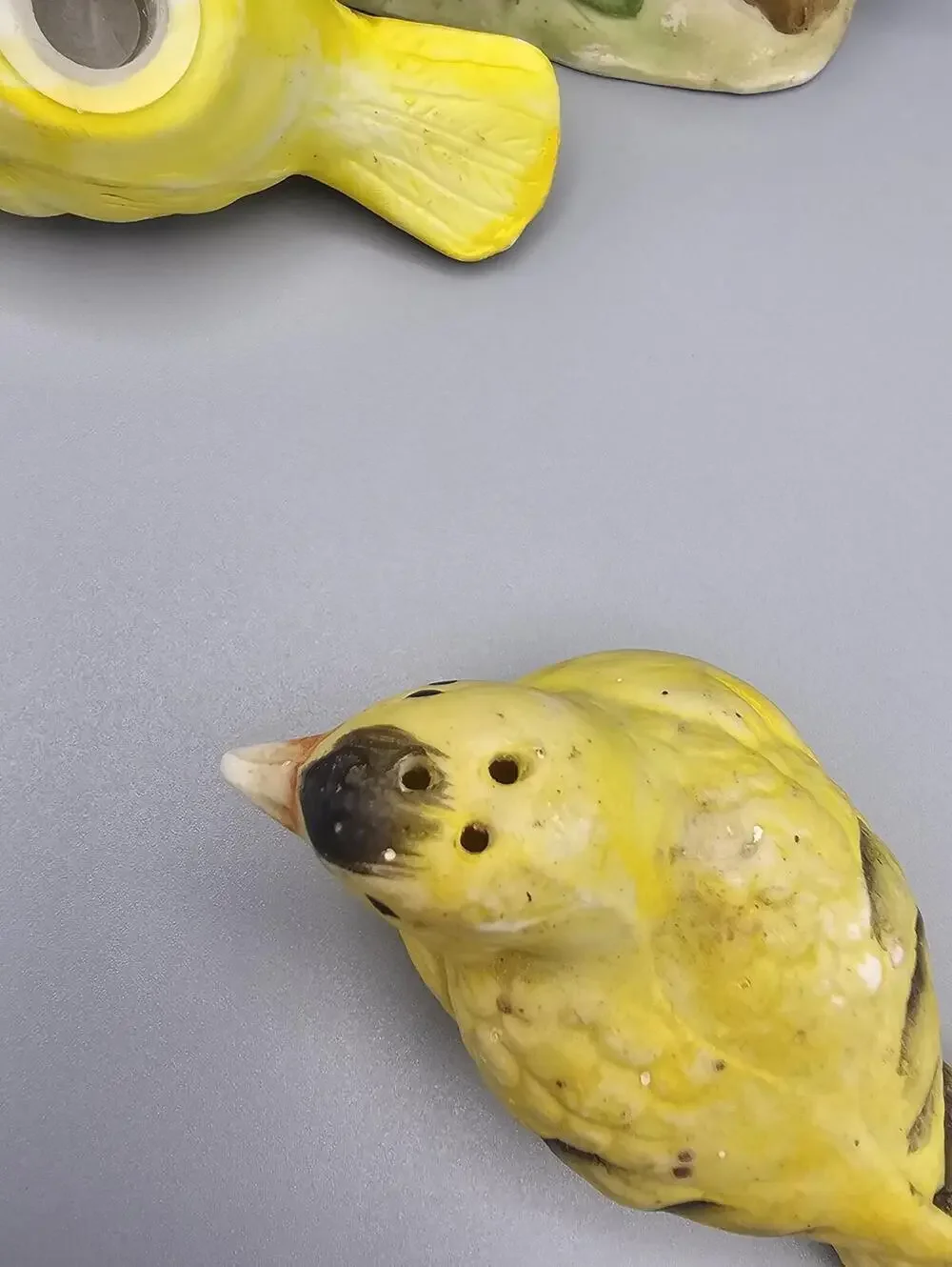 Vintage Ceramic Yellow Bird Salt and Pepper Shakers Set